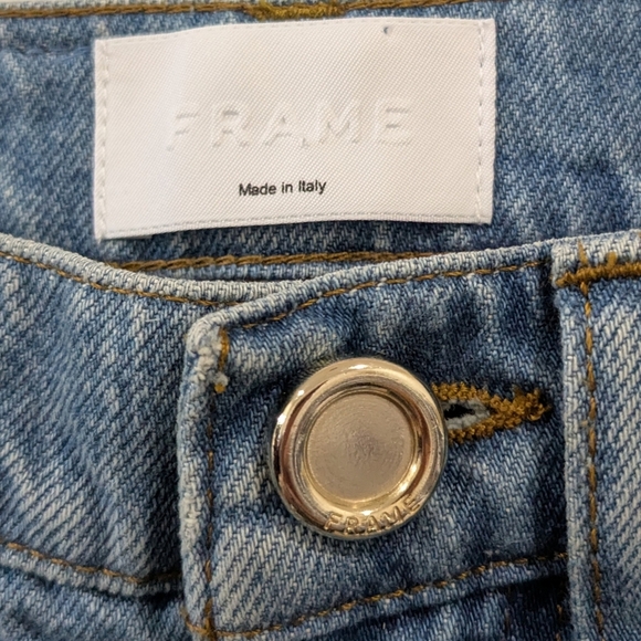 Frame Le Italien Straight Jean In Pure Blue - Picture 3 of 8